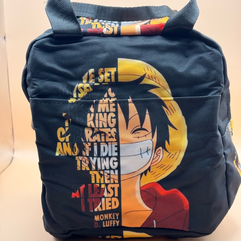 Anime Graphic Lunch Bag - Black